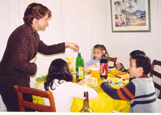 Denise teaching children Evry
