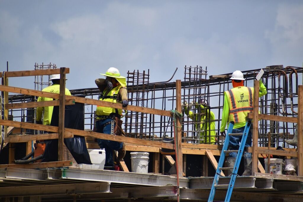 workers on construction site